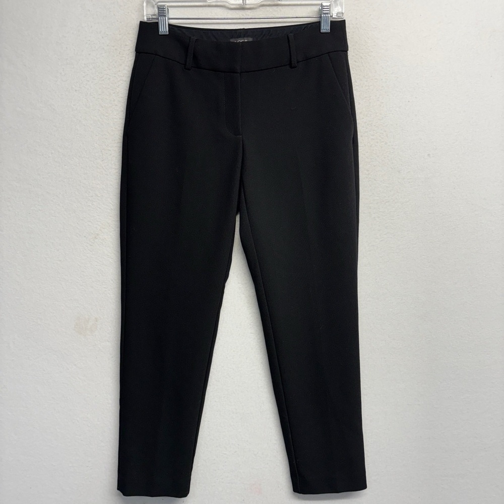 Loft Curvy Slim Straight‎ Trouser Slack Pants 2 Black